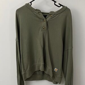 Carhartt Women's Sage Green Henley Sweatshirt